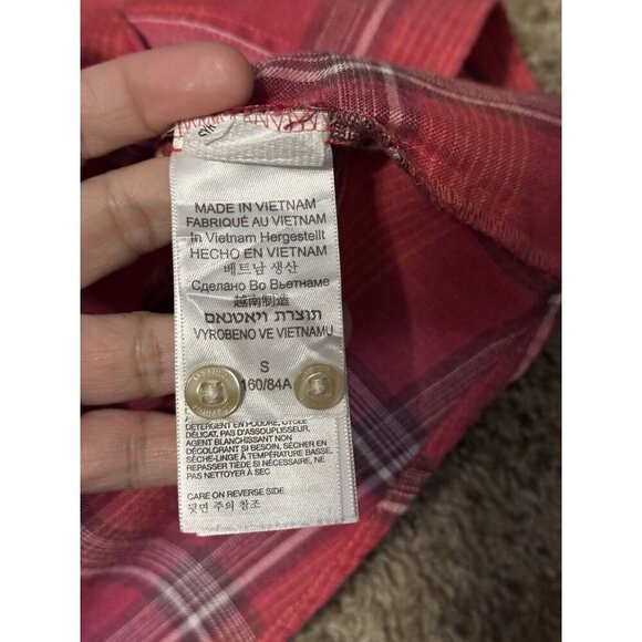 MARMOT Red Plaid Button Up Shirt Gorpcore Outdoor Hiking Western Casual SMALL - Picture 10 of 10